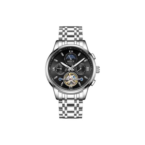 BOUX Galaxy Commander Tourbillon Автоматический Механический Механизм Нержавеющая Сталь Ремешок Часы Мужские Часы