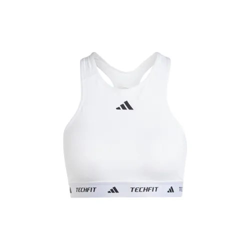 Adidas TECHFIT Средняя поддержка Высокий вырез Бюстгальтер Женский Белый