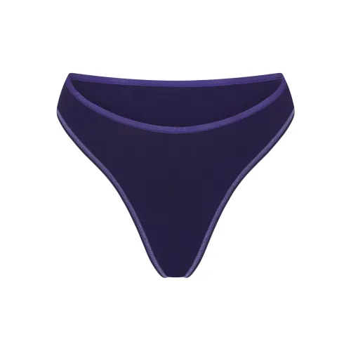 SKIMS Cotton Logo High Leg Bikini Underwear Women's 1 Pack Concord Concord Purple