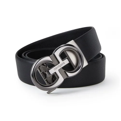 NAVIGARE Ремни из натуральной коровьей кожи мужской черный ширина 3,5 см