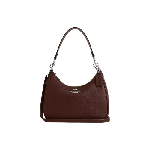 COACH Teri Зернистая кожа личи кожа хобо сумка сумка через плечо большая женская кленовый