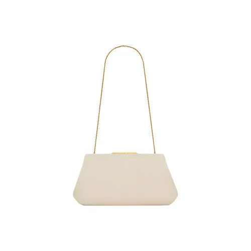 SAINT LAURENT Клатч сумка из овечьей кожи сумка через плечо маленькая женская цвет экрю