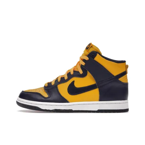 Nike Dunk High Slip Resistant Abrasion Resistant High Top Баскетбольные кроссовки Унисекс Желтый