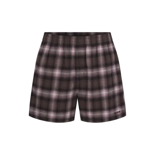 SKIMS Фланель Сон MENS Короткий Пижамные штаны Мужской Цинковый Клетка