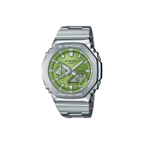 CASIO Steel Series Кварцевый механизм часы с ремешком из нержавеющей стали унисекс зеленый циферблат