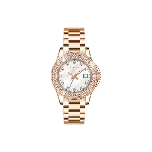 RENOVO Кварцевый механизм нержавеющая сталь ремешок женские часы жемчужная раковина цвет циферблат часов