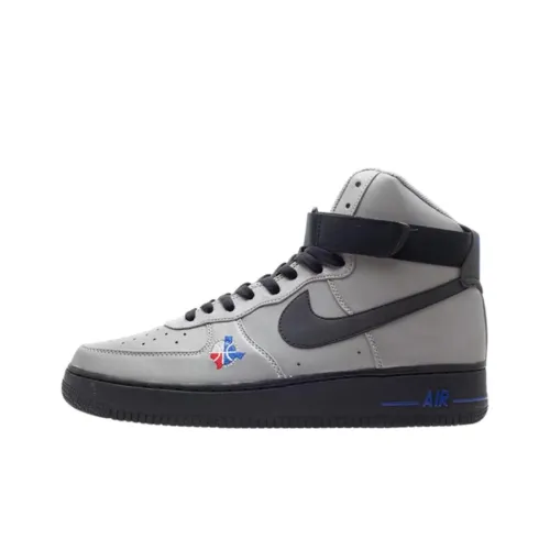 Nike Air Force 1 Премиум Slip-resistant Abrasion-resistant High Top Скейтбординг Кроссовки Мужские Серые