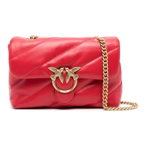 PINKO Love Series Телячья кожа Сумка через плечо Женская Красная