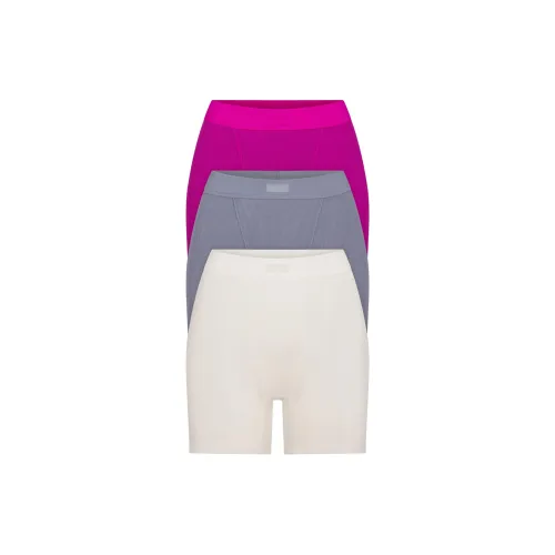 SKIMS Хлопок Rib Boxer 3 упаковки Женские 3 упаковки Lollipop MULTI Candy Multicolor