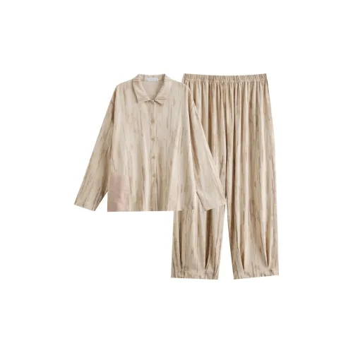 Same Language Пижамный комплект женский абрикос дерево цветочный