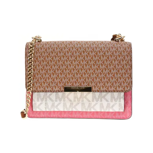 MICHAEL KORS Нефритовый с кожаными вставками Сумка через плечо Сумка на плечо Женская Ванильный Розовый