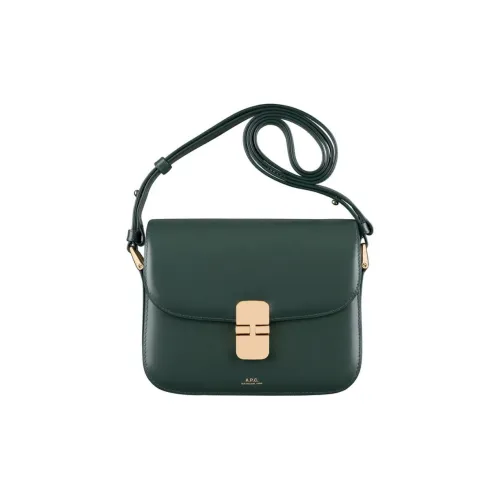 A.P.C Grace Sheepskin Crossbody Bag Shoulder Bag Small Women's Taupe Green A.P.C Grace Овчина Сумка через плечо Сумка на плечо Маленькая Женская Тауповый Зеленый