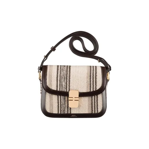 A.P.C Grace Коровья кожа Сумка через плечо Маленькая Женская Темный каштаново-коричневый