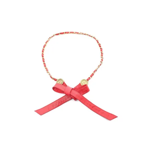 CHANEL Lambskin Талия Цепи Женские Красный Ширина 1,8 см