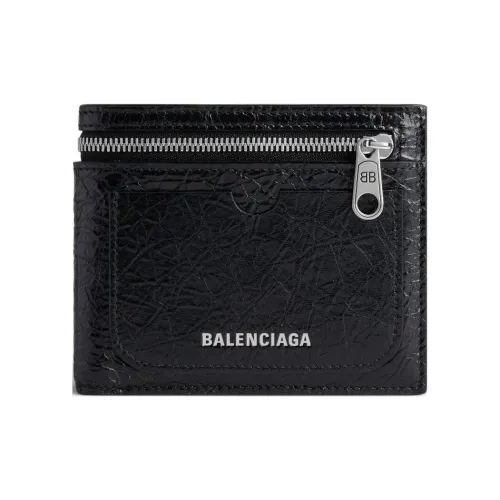 Balenciaga Superbusy Fine Grained Sheepskin Wallet Men's Black