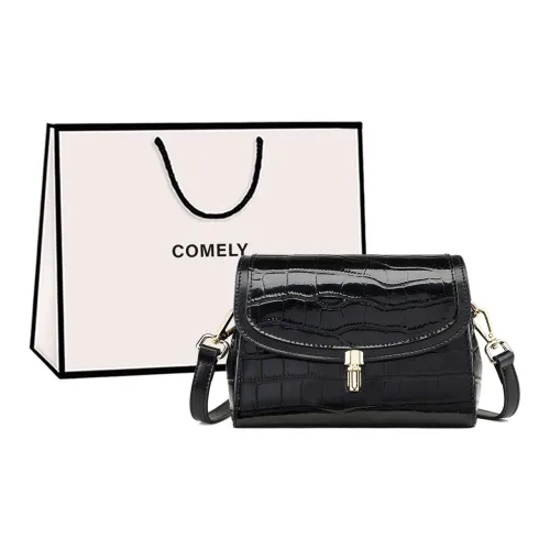 COMELY Сумка через плечо из коровьей кожи с синтетической кожей стандартная женская черная белая