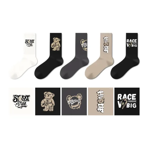 SEM R Носки Crew Мужские Медведь 5 пар Смешанные цвета