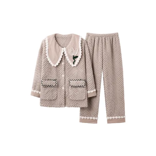 CHUDUAN Пижамный комплект женский хаки