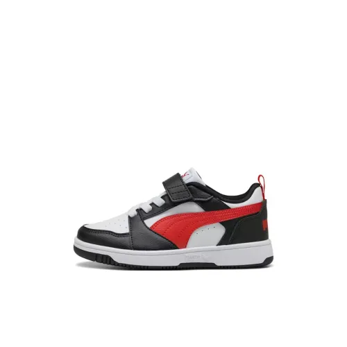 PUMA Rebound V6 Lo Low Топ Детские Скейтбординги Белый черный красный Дети 3-7 лет