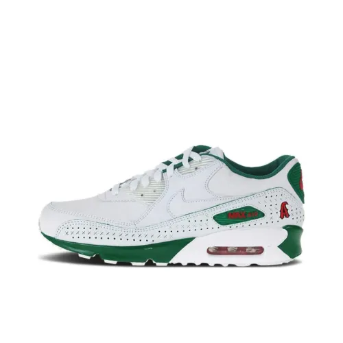 Nike Air Max 90 Low Топ Беговые кроссовки Унисекс Белый Зеленый