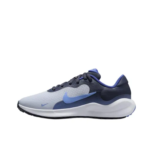 Nike REVOLUTION 7 Slip-resistant Abrasion-resistant Cushioning Rebound Low-top Детские беговые кроссовки Морской синий