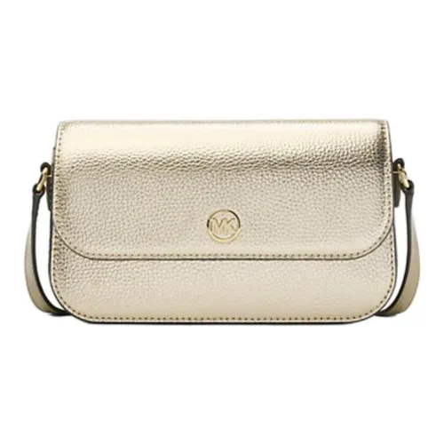 MICHAEL KORS Сумка через плечо из кожи маленькая женская светло-золотого цвета