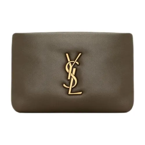 SAINT LAURENT Lambskin Картхолдер Стандартный Женский Светлый Мускус