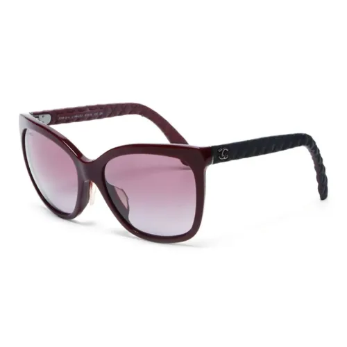 CHANEL Пластик Ацетат Кошачий глаз Солнцезащитные очки Женские Красный