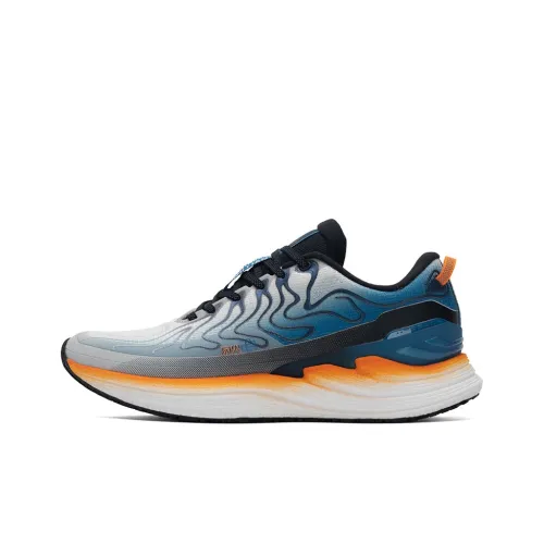 XTEP Slip-resistant Abrasion-resistant Low Top Casual Running Shoes Men's Blue Orange White XTEP Противоскользящие Износостойкие Низкие Топ Повседневные Беговые Кроссовки Мужские Синий Оранжевый Белый