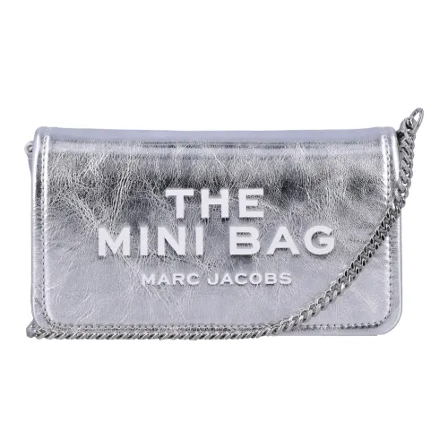 MARC JACOBS Коровья кожа Портативная Сумка через плечо Мини Женский Серебряный