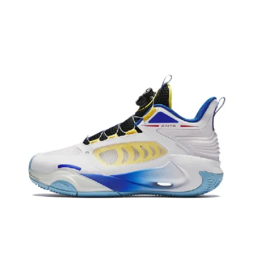 Antakids Wind Tunnel 2,0 Противоскользящий и Дышащий Низкий Топ Детские Баскетбольные Кроссовки Белый Синий Подростки