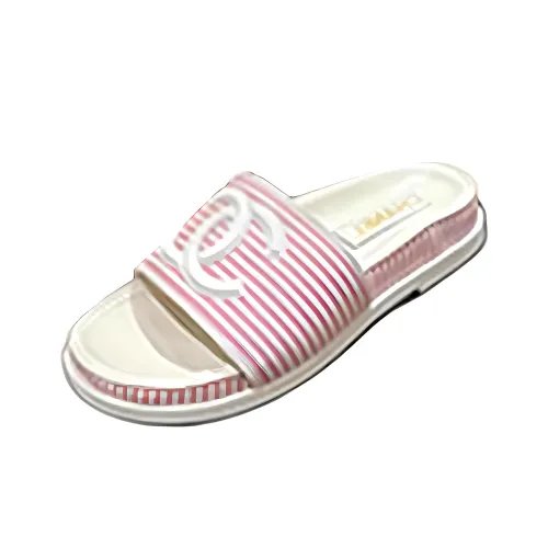 CHANEL Rubber Slide Тапочки Женские Розовые Белые