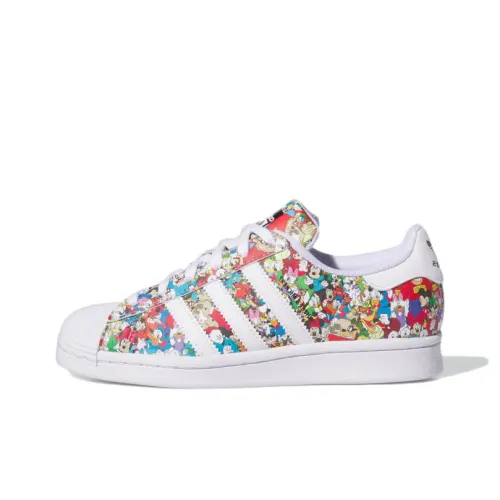 Disney x Adidas Originals SUPERSTAR Устойчивый к истиранию Низкий Топ Детские Скейтбординг Белый Красный Подростки