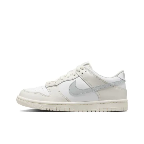 Nike Dunk Slip-Resistant Abrasion-Resistant Low Top Детские Скейтбординги Серый Белый