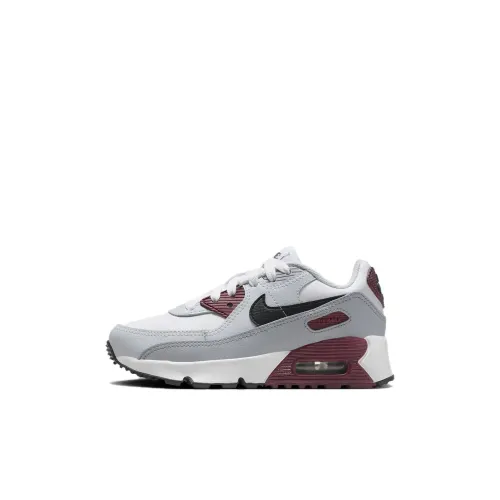 Nike Air Max 90 Амортизация Износостойкие Детские Лифтайнер Обувь Белый Красный Черный Детский