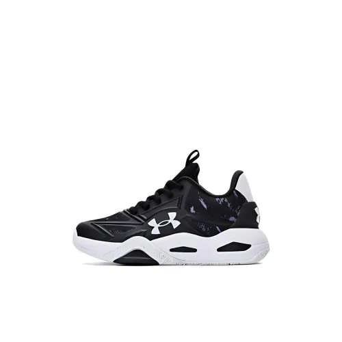 Under Armour Slip-resistant Abrasion-resistant Low Top Children's Basketball Shoes Black Children's