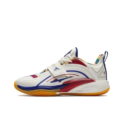 Antakids Owen Generation Детские баскетбольные кроссовки Low Топ Белый синий красный Унисекс