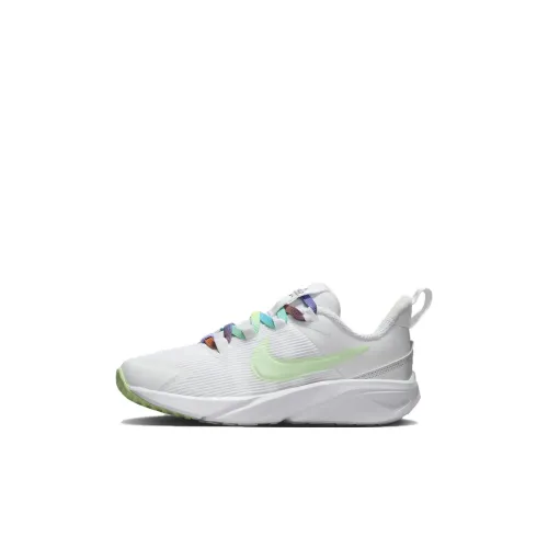 Nike Star Runner 4 Детские беговые кроссовки Низкий топ Белый Зеленый Для дошкольников