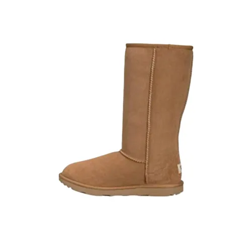 UGG Детские ботинки на высокий валик коричневые для малышей