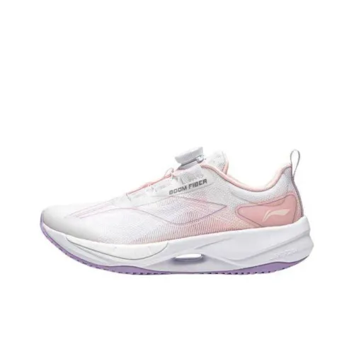 LINING YOUNG Super Light 21 Противоскользящий Устойчивый к истиранию Низкий Топ Детская Беговая Обувь Белый Розовый Подростки