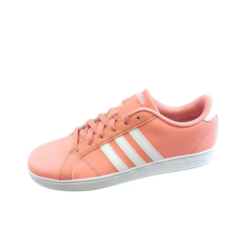 Adidas Neo Baseline Slip-resistant Shock Absorbers Низкий Топ Детские Скейтбординги Розовый Белый Подростки