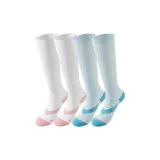 Белый + Синий Профессиональные Компрессионные Носки [Набор из 2 пар, упаковка]