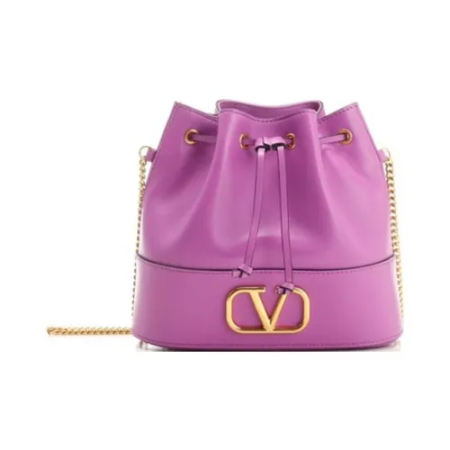 Valentino Vlogo Lambskin Bucket Bag Crossbody Bag Mini Women's Purple