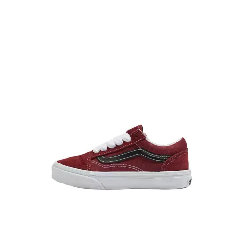 Vans Old Skool Устойчивый к истиранию Низкий Топ Детские Скейтбординги Красный Детский