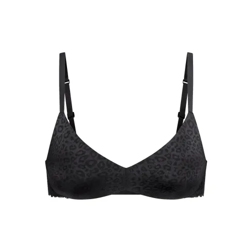 SKIMS Беспроводной FORM Кружево PUSH UP Plunge Бюстгальтер Женские 1 Пачка Оникс MICRO Леопардовый принт Агат MICRO Леопардовый принт