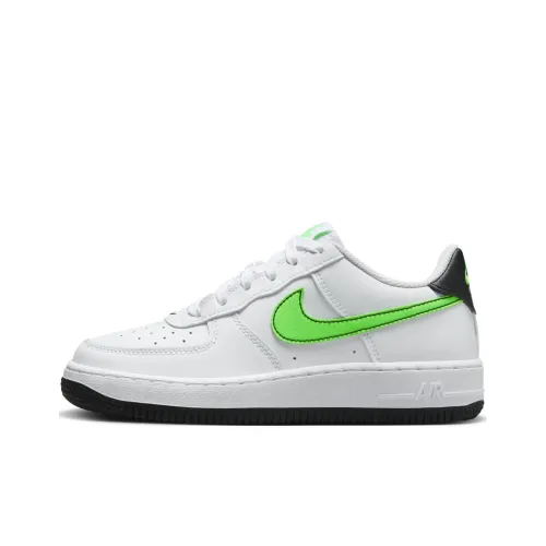 Nike Air FORCE 1 Slip-on Устойчивый к истиранию Низкий Топ Детские Скейтбординги Белый Зеленый