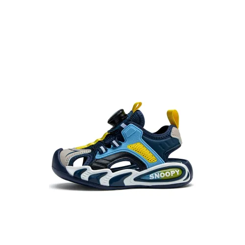 SNOOPY Slip-resistant Anti KICK Abrasion-resistant Quick-drying Support Lightweight Children's Sandals Dark Blue Beige