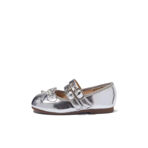 ABCdoukids Детская кожаная обувь Low Top Silver Kids