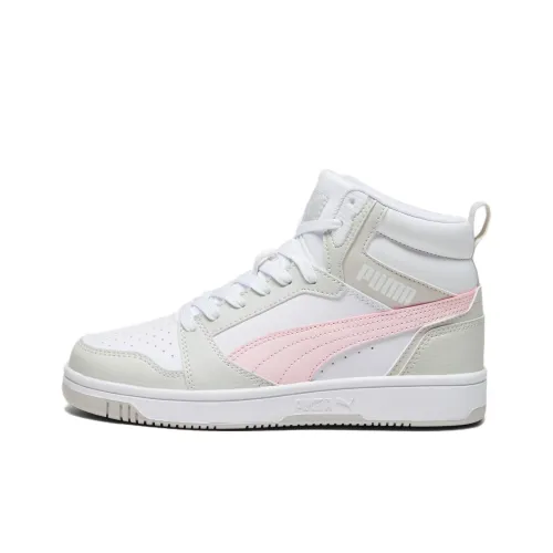 PUMA Rebound v6 Детские Скейтбординги MID Топ Серый/Белый/Розовый Школьный возраст