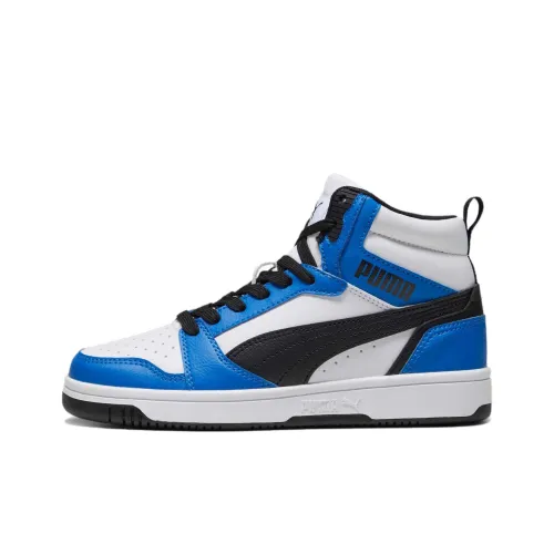 PUMA Rebound v6 Детские Скейтбординги MID Топ Синий Черный Школьный возраст